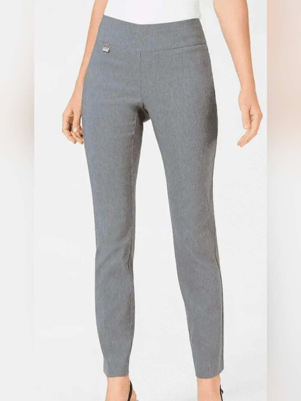 NWT Alfani Light Heather Grey Tummy-Control Pull-On Skinny Pants Size 6 Short